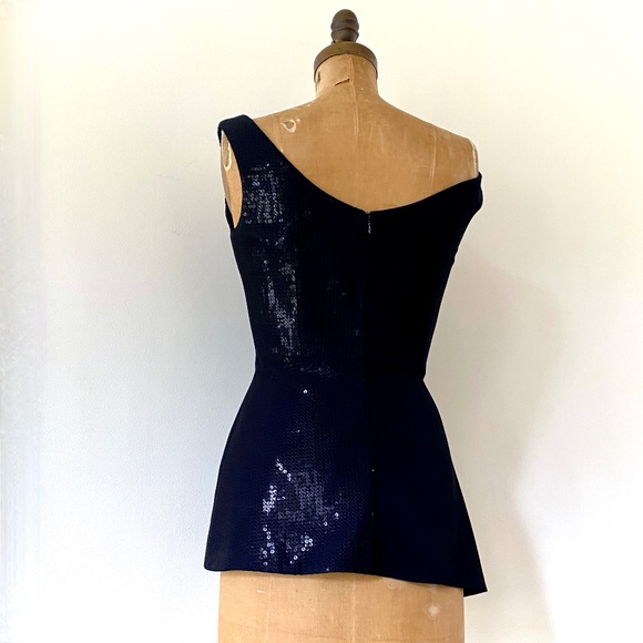 Stella McCartney Dixie Asymmetric Sequined Stretch-Wool and Silk Top - Picture 14 of 15